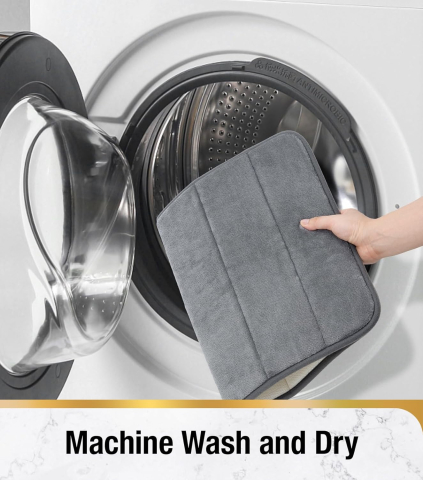 Covoras de Baie, 50x80 cm, Gri, Antiderapant, Absorbant [1]