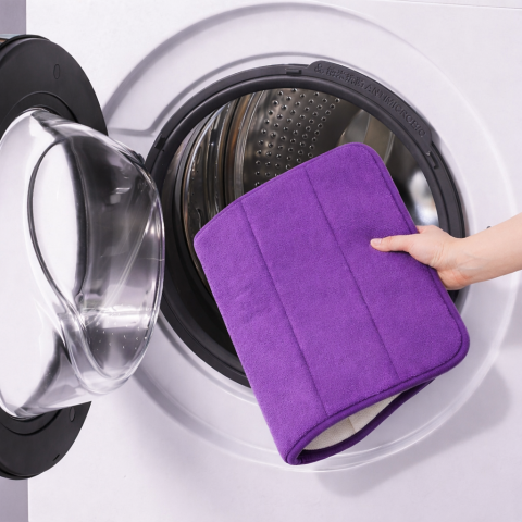 Covoras de Baie, 50x80 cm, Mov, Antiderapant, Absorbant [3]