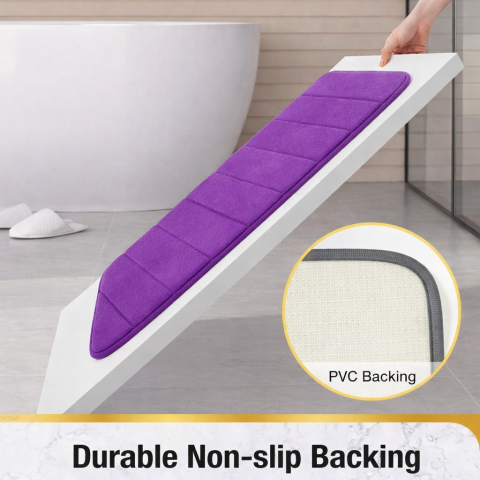 Covoras de Baie, 50x80 cm, Mov, Antiderapant, Absorbant [2]