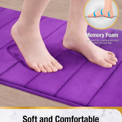 Covoras de Baie, 50x80 cm, Mov, Antiderapant, Absorbant [1]