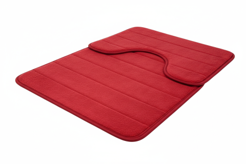 Covorase de Baie, 80x50 cm / 50x40 cm, Rosu, Antiderapant, Absorbant, Set 2 bucati [1]