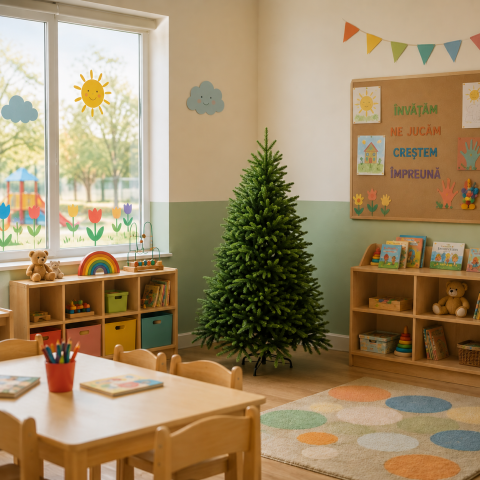 Curte si Gradina- Solutii Smart pentru Exterior - Decoratiune Brad Artificial EIS, 150 cm, 356 varfuri, Plastic, Verde