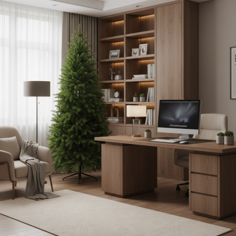 Curte si Gradina- Solutii Smart pentru Exterior - Decoratiune Brad Artificial EIS, 210 cm, 666 varfuri, Plastic, Verde