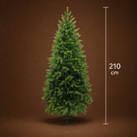 Decoratiune Brad Artificial EIS, 210 cm, 666 varfuri, Plastic, Verde [3]