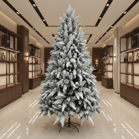 Curte si Gradina- Solutii Smart pentru Exterior - Decoratiune Brad Artificial GLEIS, 180 cm, 790 varfuri, Suport Metalic, Plastic, Verde