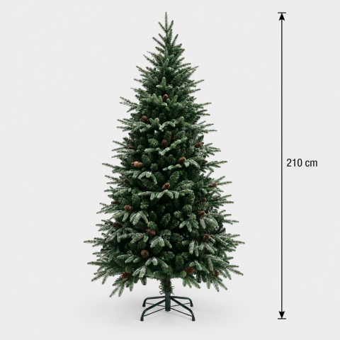 Decoratiune Brad Artificial QAANAAQ, 210 cm, 1149 varfuri, Plastic, Verde [3]