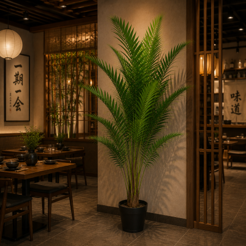 Decoratiuni Sarbatori & Sezoniere - Decoratiune Howea Forsteriana, 230 cm, 18 frunze, Verde