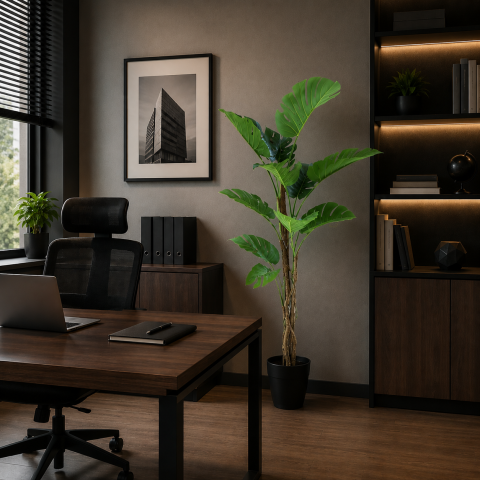 Decoratiuni Sarbatori & Sezoniere - Decoratiune Monstera Deliciosa, 11 frunze, Plastic, 160 cm, Verde