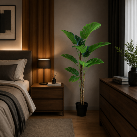 Decoratiune Monstera Deliciosa, 11 frunze, Plastic, 160 cm, Verde [2]
