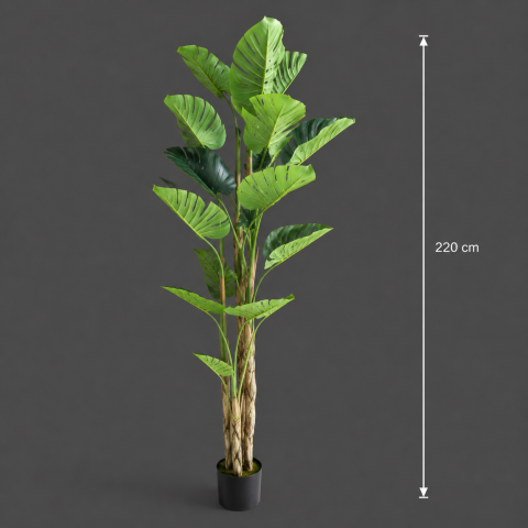 Decoratiune Monstera Deliciosa, 17 frunze, Plastic, 220 cm, Verde [3]