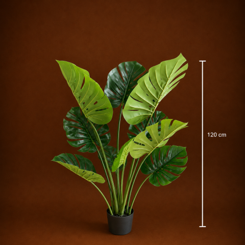 Decoratiune Monstrosa Deliciosa Artificial, Plastic, 120 cm, Verde [3]