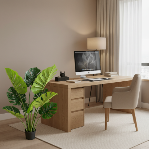 Curte si Gradina- Solutii Smart pentru Exterior - Decoratiune Monstrosa Deliciosa Artificial, Plastic, 120 cm, Verde