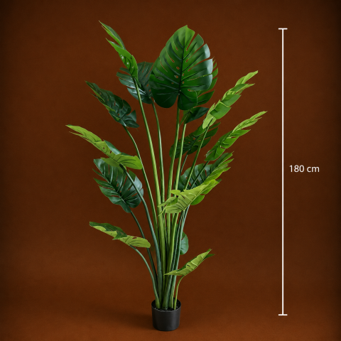 Decoratiune Monstrosa Deliciosa Artificial, Plastic, 180 cm, Verde [3]