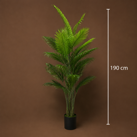 Decoratiune Palmier Areca, Plastic, 25 frunze, 190 cm, Verde [3]