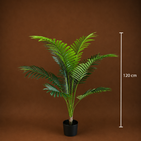 Decoratiune Palmier Kentia, Plastic, 12 frunze, 120 cm, Verde [3]