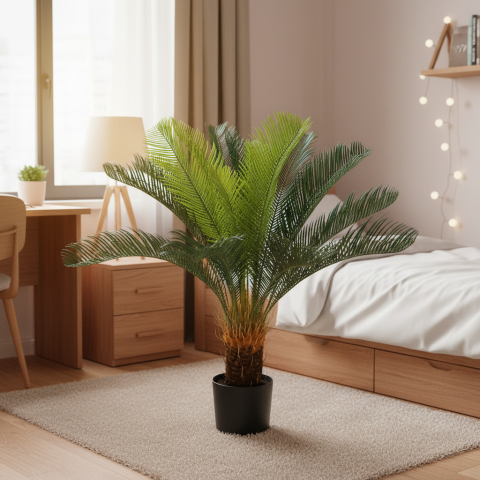 Decoratiune Palmier, Plastic, 24 frunze, 85 cm, Verde [1]