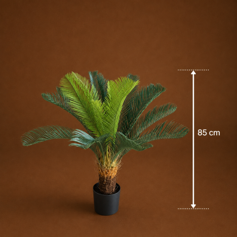 Decoratiune Palmier, Plastic, 24 frunze, 85 cm, Verde [3]