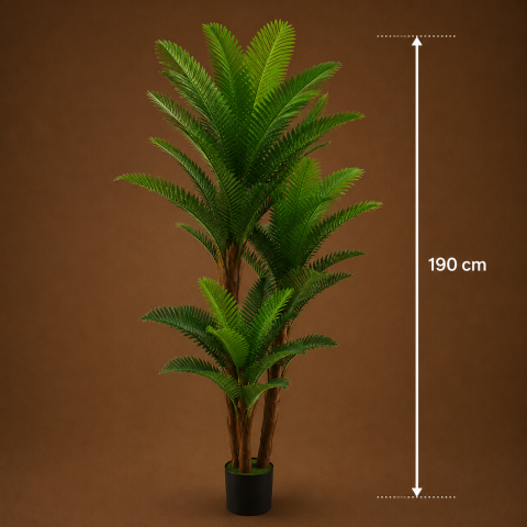 Decoratiune Palmier, Plastic, 3 Brate, 190 cm, Verde [3]
