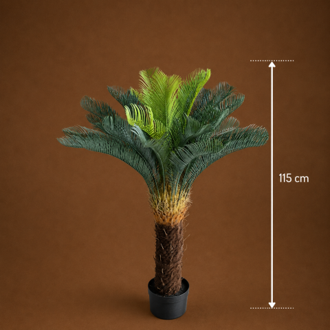 Decoratiune Palmier, Plastic, 36 frunze, 115 cm, Verde [3]