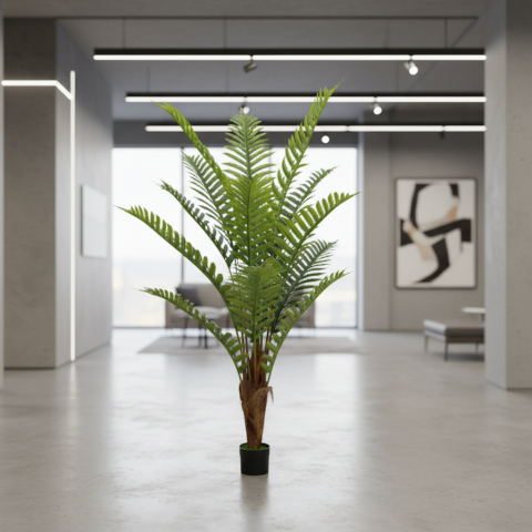 Decoratiuni Sarbatori & Sezoniere - Decoratiune Roystonea Regia, 200 cm, 15 frunze, Verde