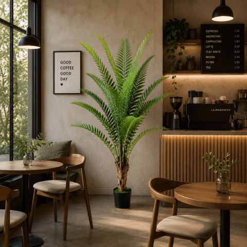 Decoratiune Roystonea Regia, 200 cm, 15 frunze, Verde [2]