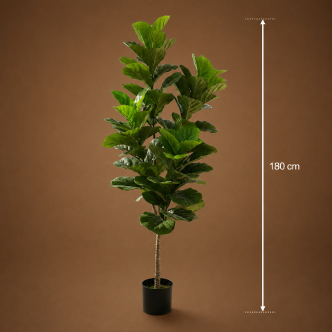 Decoratiune Smochin Artificial, Plastic, Frunze cu 4 ramificatii, 180 cm, Verde [3]