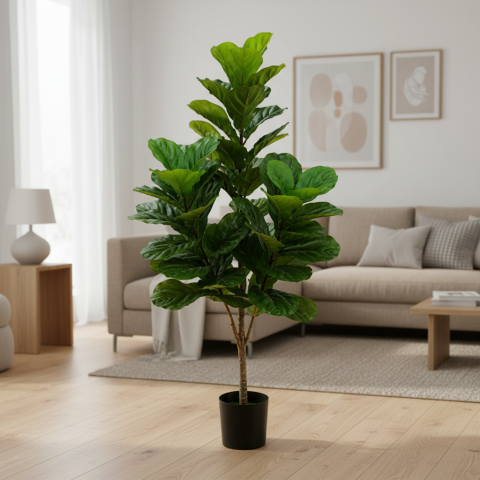 Curte si Gradina- Solutii Smart pentru Exterior - Decoratiune Smochin, Plastic, 3 brate, 160 cm, Verde