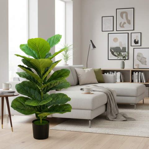 Curte si Gradina- Solutii Smart pentru Exterior - Decoratiune Smochin, Plastic, 70 cm, Verde