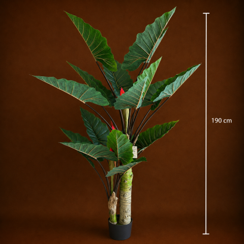 Decoratiune Strelitzia, 2 trunchiuri, Plastic, 190 cm, Verde [3]