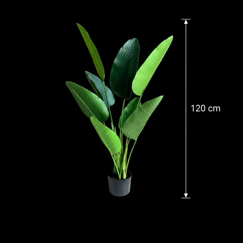 Decoratiune Strelitzia Nicolai, 120 cm, 8 frunze, Verde [3]