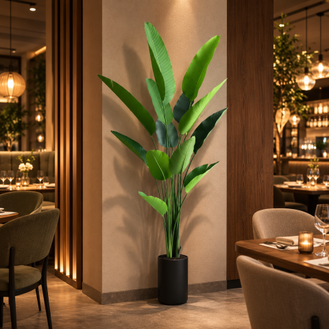 Decoratiune Strelitzia Nicolai, 180 cm, 13 frunze, Verde [1]