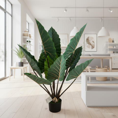 Decoratiuni Sarbatori & Sezoniere - Decoratiune Strelitzia, Plastic, 120 cm, Verde