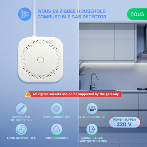 Detector scurgeri de gaz Smart Nous E9, Zigbee 3.0, compatibil Alexa/Google Assistant [1]