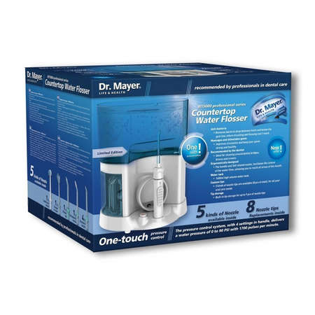 Dus Bucal Countertop Water Flosser Dr. Mayer WT5000 Miscare Ultrasonica 1600ml 1700 Pulsatii/Min Alb [2]