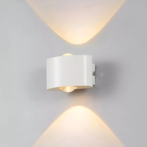 Camere supraveghere si Iluminat Smart pentru Exterior - Fantas Aplica LED de Exterior si Interior, 2 Surse x 1W, IP65, Metalic, Alb, 3000K