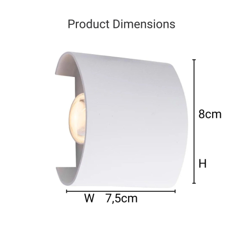 Fantas Aplica LED de Exterior si Interior, 2 Surse x 1W, IP65, Metalic, Alb, 3000K [2]