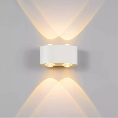 Curte si Gradina- Solutii Smart pentru Exterior - Fantas Aplica LED de Exterior si Interior, 4 Surse x 1W, IP65, Metalic, Alb, 3000K