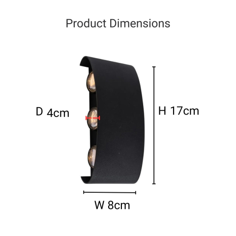 Fantas Aplica LED de Exterior si Interior, 6 Surse x 1W, IP65, Metalic, Negru, 3000K [3]