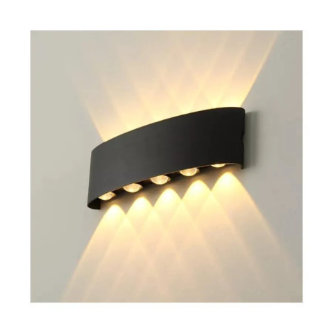 Curte si Gradina- Solutii Smart pentru Exterior - Fantas Aplica LED Interior/Exterior, 10 Surse x 1W, IP65, Negru, 3000K