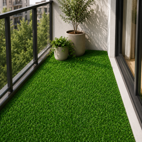 Curte si Gradina- Solutii Smart pentru Exterior - Gazon Artificial Pentru Exterior, 25x25 cm, Grosime 2cm, Densitate 15 Fire, Verde