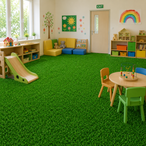 Curte si Gradina- Solutii Smart pentru Exterior - Gazon Artificial Pentru Interior, 25x25cm, Grosime 2cm, Densitate 15 Fire, Verde