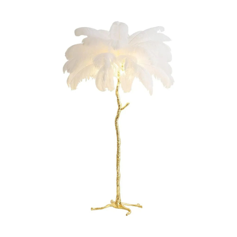 Lampadar Pene Politidis 1 X E14 120cm Alb Auriu [3]