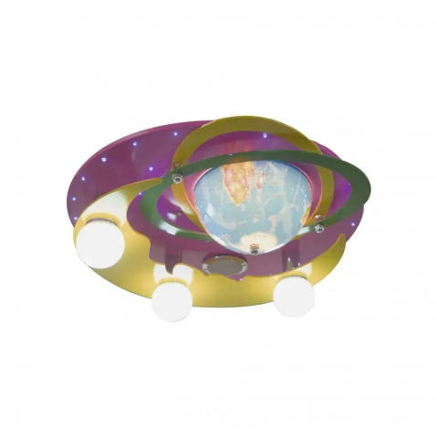 Lustra Beti, 3*E27, Roz cu Galben, Metal si Lemn [1]