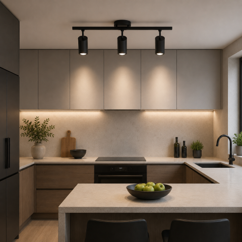 Iluminat Smart Home - Lustra Clasica Sisimiut, 3xGU10, Metal, Negru