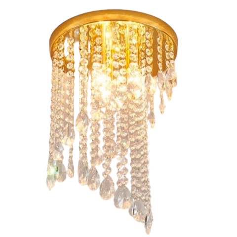 Lustra Cristal LINDERHOF Petito , Diametru 30cm, 2xE14, Auriu Lucios [1]