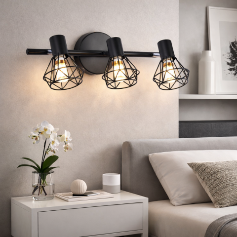 Candelabre LED Cristal Moderne - Lustra cu Abajur, GRACIE, LC365/3BK, Diamant, 3XE14, Negru