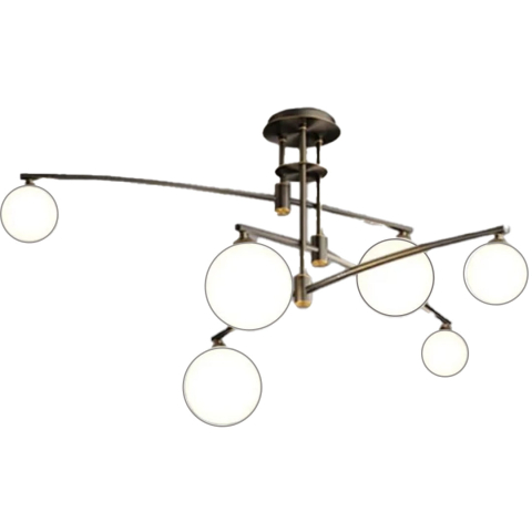 Lustra cu Abajur Rotund, PENTHOUSE Dome, 6x G9, Negru, Metal [2]