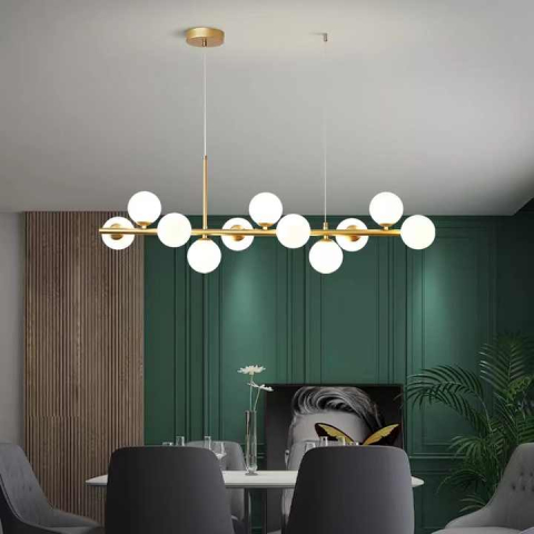 Lustra cu bec moderna LOFT Pavilion, 11x G9, Auriu, Metal, Inaltime Reglabila [1]
