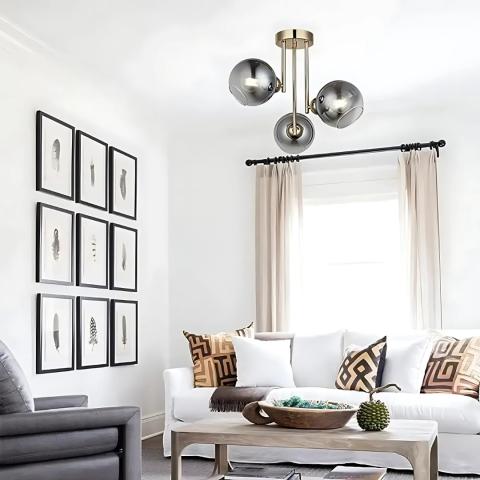 Lustra cu bec moderna MODUS, 3x E27, Auriu, Metal [2]