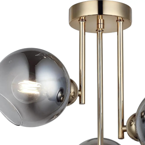 Lustra cu bec moderna MODUS, 3x E27, Auriu, Metal [1]